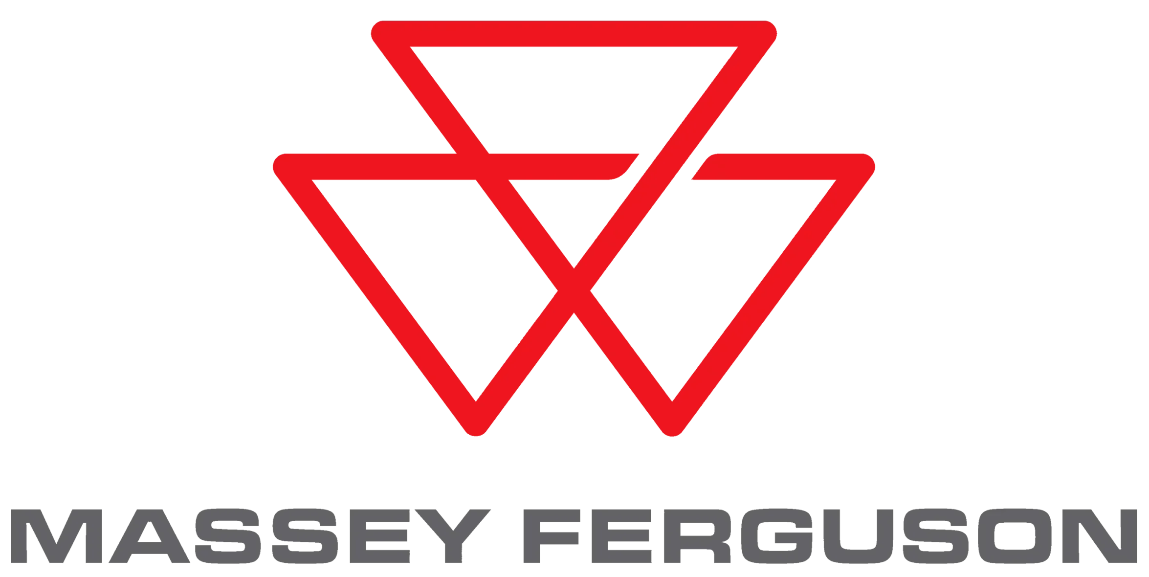 Massey Ferguson logo with transparent background.