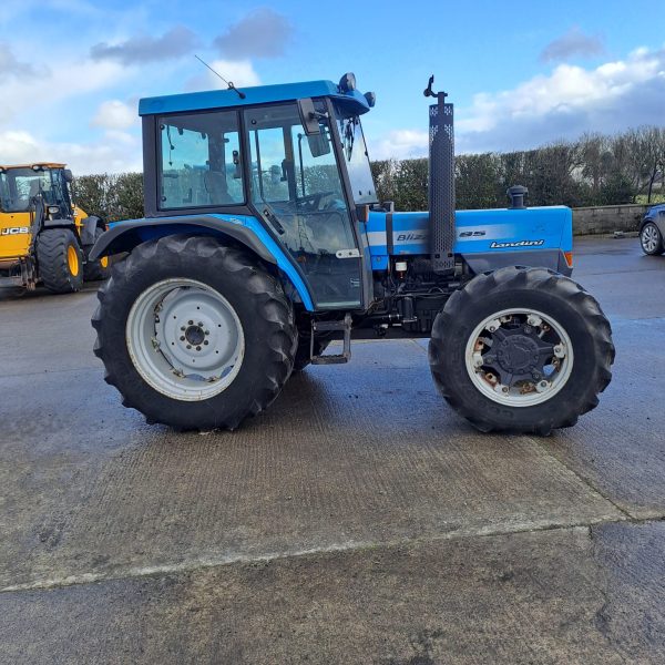 Right side view of the Landini Blizzard 85 tractor, highlighting its robust build and agricultural design.