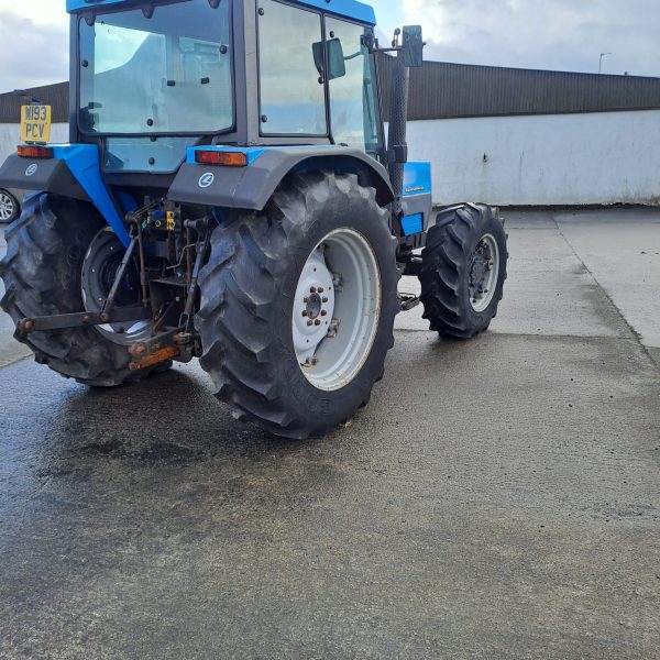 Back right diagonal view of the Landini Blizzard 85 tractor, highlighting its powerful rear construction and agricultural capabilities.