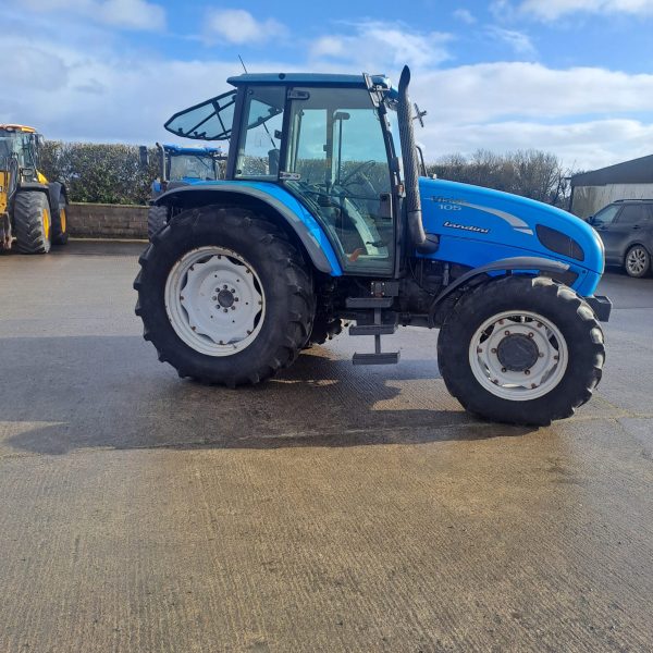 Right side view of the Landini Vision 105 tractor, featuring its exterior design and functional layout.