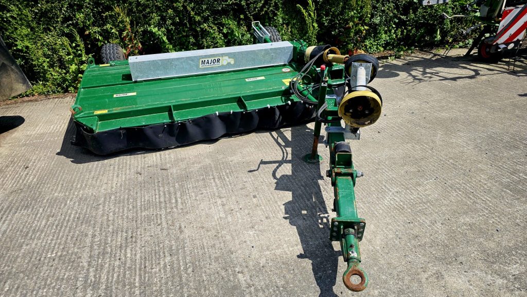 Close-up front view of the Major 9 Foot Mower, in as-new condition, showcasing its cutting mechanism and robust design for efficient mowing.